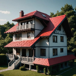 red roof house