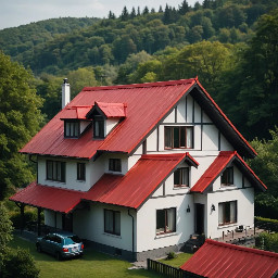 red roof house