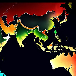World map glowing red around Middle East, oil routes highlighted, war icons, dark background, futuristic UI style, geopolitical tension concept, clean and modern design