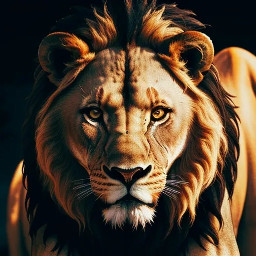 an educational full male lion image with background