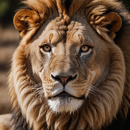 a male lion in white background