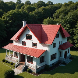 red roof house