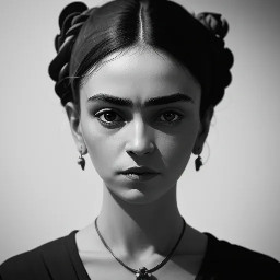 Monnalisa dressed up like one of Frida Kahlo's portraits