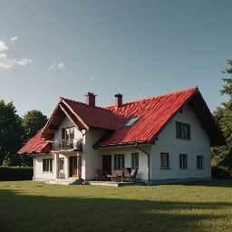 red roof house