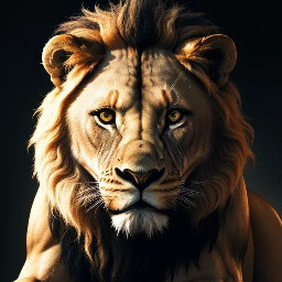 an educational full male lion image with background