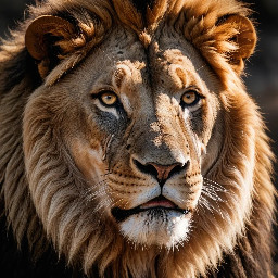 an educational full male lion image with background