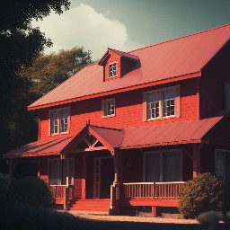 red roof house