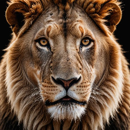 a male lion in white background
